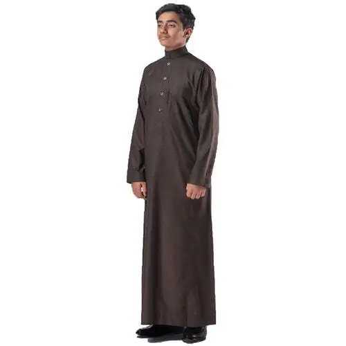 High Quality Daffah Thobe Winter -  Brown